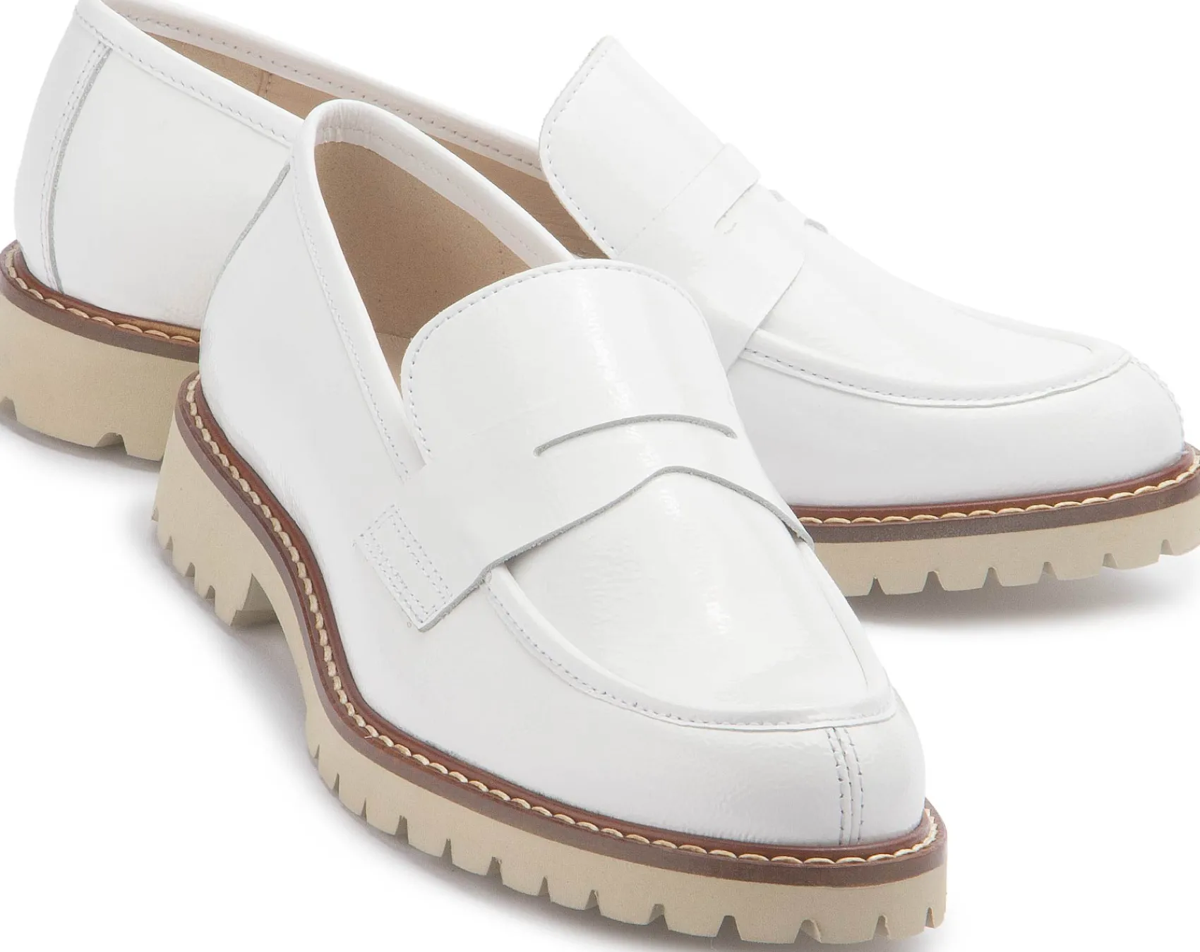 Slipper|Horsch Schuhe Loafer in Übergrößen Weiß