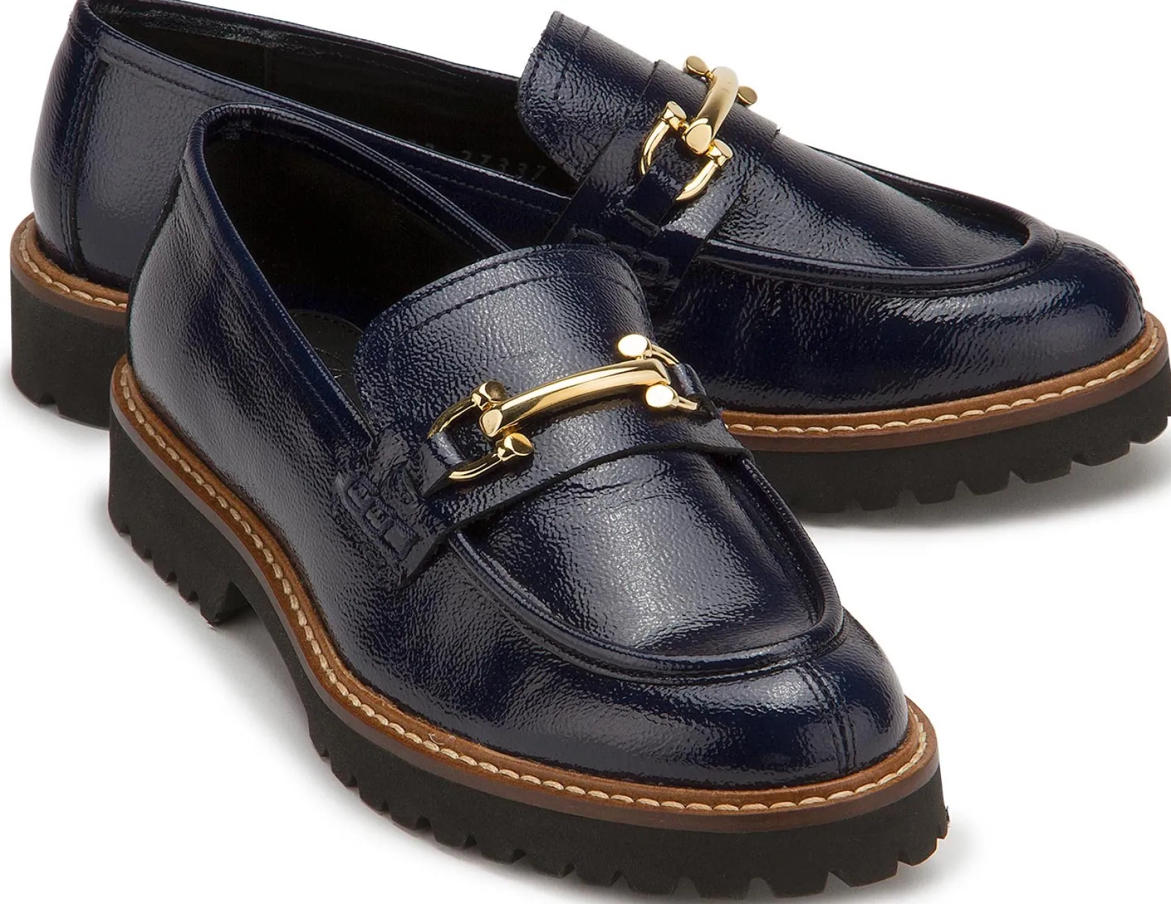 Slipper|Horsch Schuhe Loafer in Übergrößen Blau