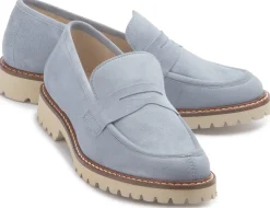 Slipper|Horsch Schuhe Loafer in Übergrößen Blau