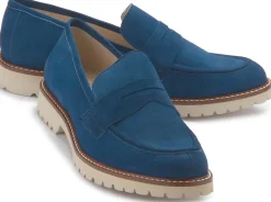 Slipper|Horsch Schuhe Loafer in Übergrößen Blau