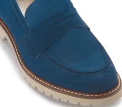 Slipper|Horsch Schuhe Loafer in Übergrößen Blau