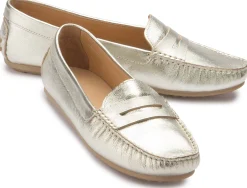 Slipper|Horsch Schuhe Mokassin in Übergrößen Gold