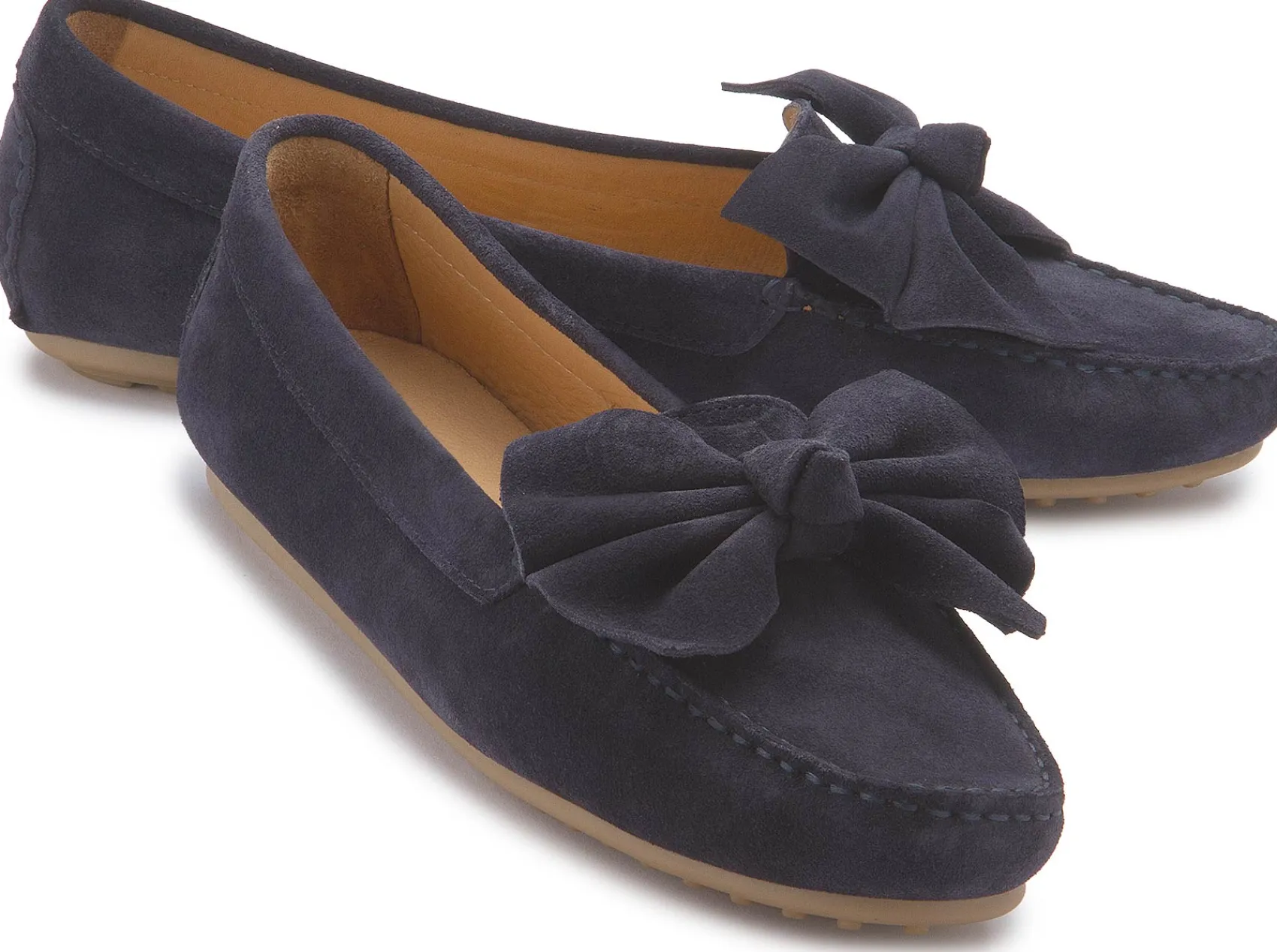 Slipper|Horsch Schuhe Mokassin in Übergrößen Blau