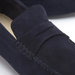 Slipper|Horsch Schuhe Mokassin in Übergrößen Blau