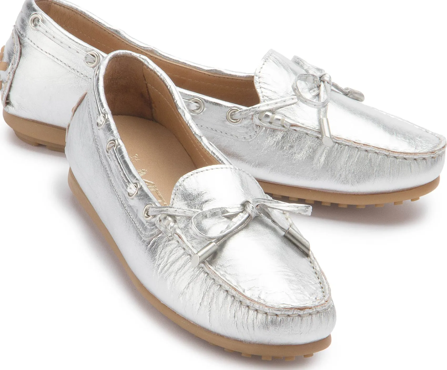 Slipper|Horsch Schuhe Mokassin in Untergrößen Silber