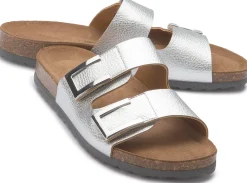 Sandalen|Pantoletten|Horsch Schuhe Pantolette in Übergrößen Silber