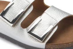 Sandalen|Pantoletten|Horsch Schuhe Pantolette in Übergrößen Silber
