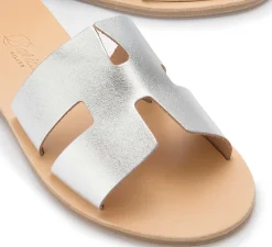 Sandalen|Pantoletten|Horsch Schuhe Pantolette in Übergrößen Silber