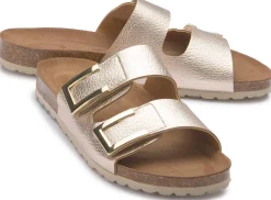 Sandalen|Pantoletten|Horsch Schuhe Pantolette in Übergrößen Gold