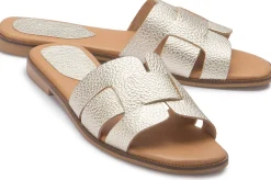 Sandalen|Pantoletten|Horsch Schuhe Pantolette in Übergrößen Gold