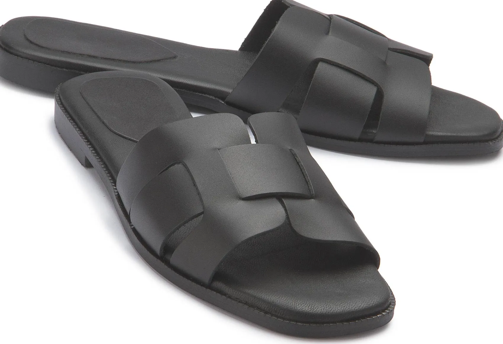 Sandalen|Pantoletten|Horsch Schuhe Pantolette in Übergrößen Schwarz
