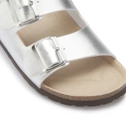 Sandalen|Pantoletten|Horsch Schuhe Pantolette in Übergrößen Silber