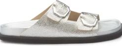 Sandalen|Pantoletten|Horsch Schuhe Pantolette in Übergrößen Silber