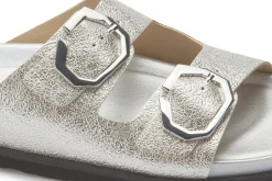 Sandalen|Pantoletten|Horsch Schuhe Pantolette in Übergrößen Silber