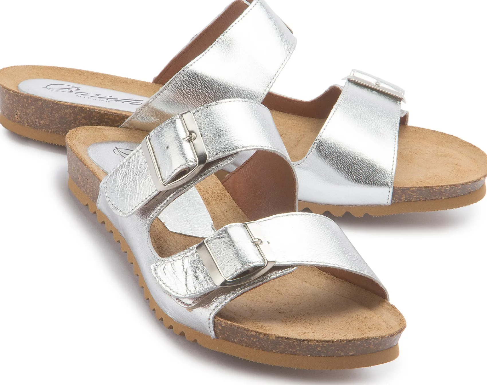 Sandalen|Pantoletten|Horsch Schuhe Pantolette in Übergrößen Silber