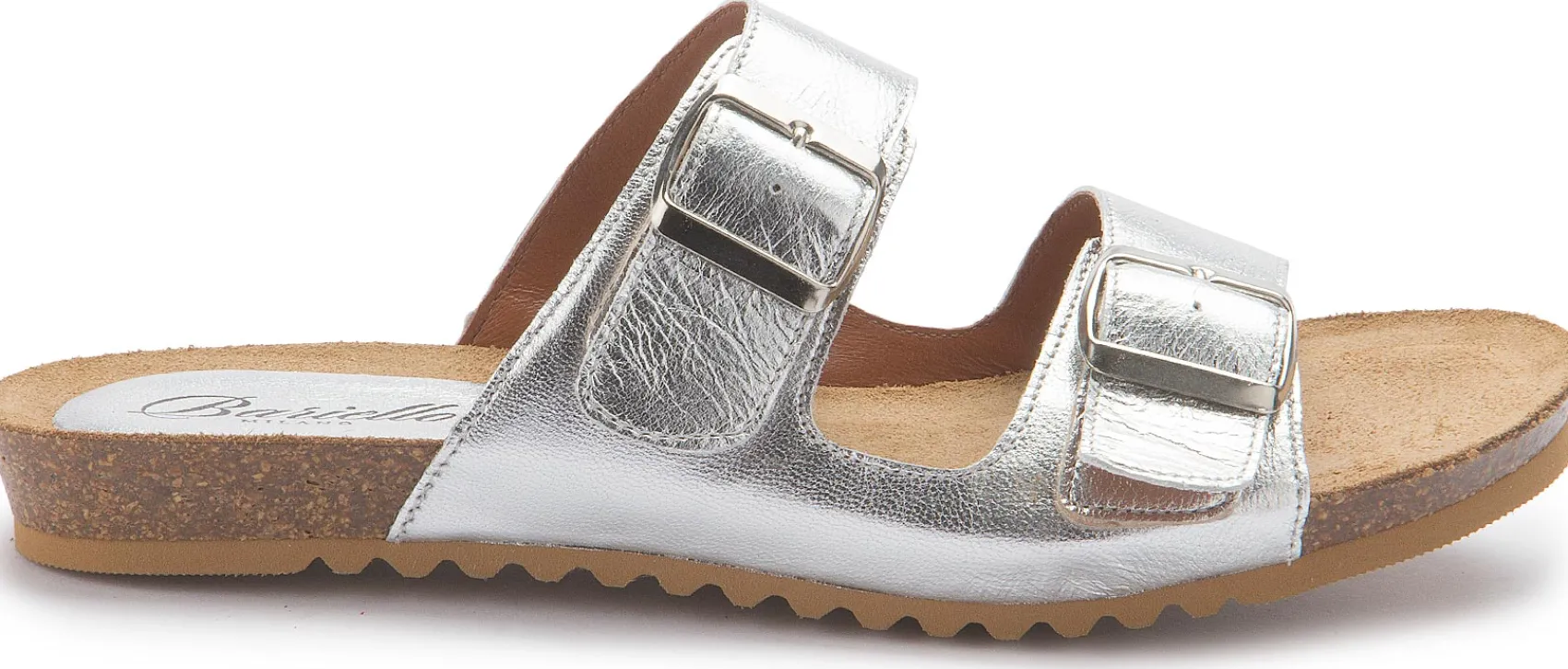 Sandalen|Pantoletten|Horsch Schuhe Pantolette in Übergrößen Silber