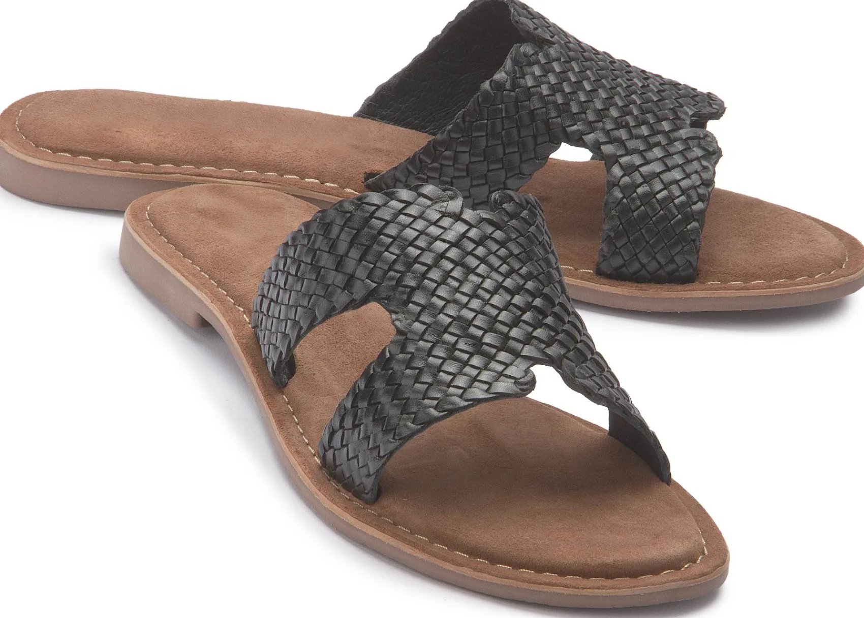 Sandalen|Pantoletten|Horsch Schuhe Pantolette in Übergrößen Schwarz