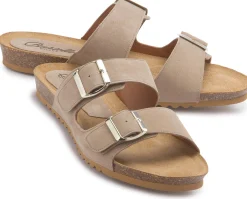 Sandalen|Pantoletten|Horsch Schuhe Pantolette in Übergrößen Beige