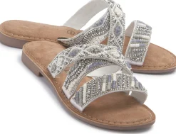 Sandalen|Pantoletten|Horsch Schuhe Pantolette in Übergrößen Weiß