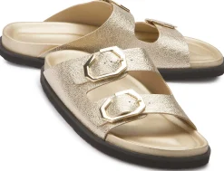 Sandalen|Pantoletten|Horsch Schuhe Pantolette in Übergrößen Gold