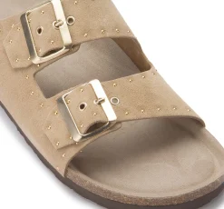 Sandalen|Pantoletten|Horsch Schuhe Pantolette in Übergrößen Beige