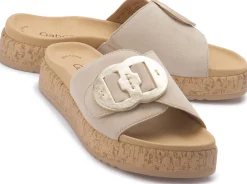 Sandalen|Pantoletten|Gabor Pantolette in Übergrößen Beige