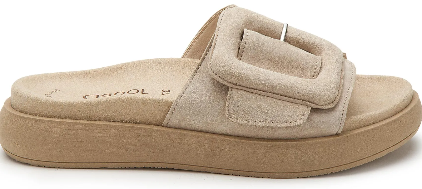 Sandalen|Pantoletten|Gabor Pantolette in Übergrößen Beige