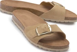 Sandalen|Pantoletten|Horsch Schuhe Pantolette in Übergrößen Beige