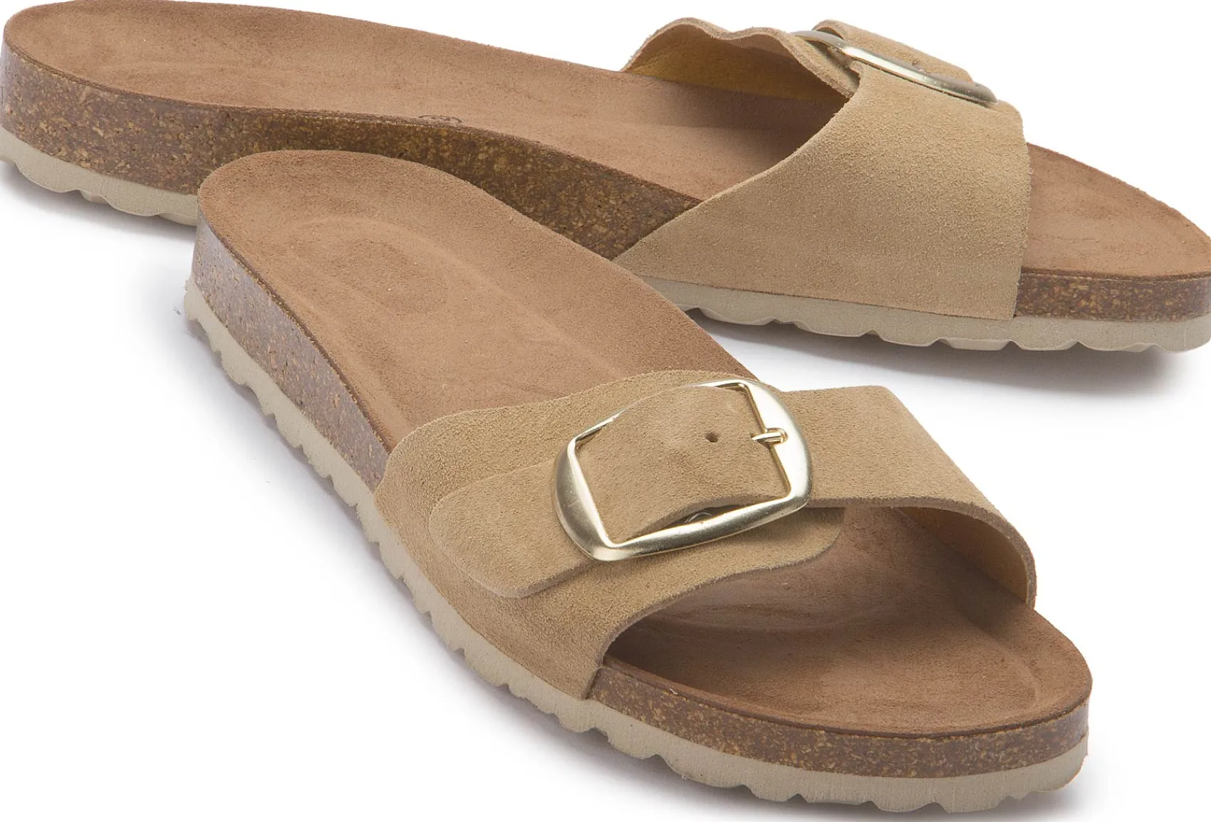 Sandalen|Pantoletten|Horsch Schuhe Pantolette in Übergrößen Beige