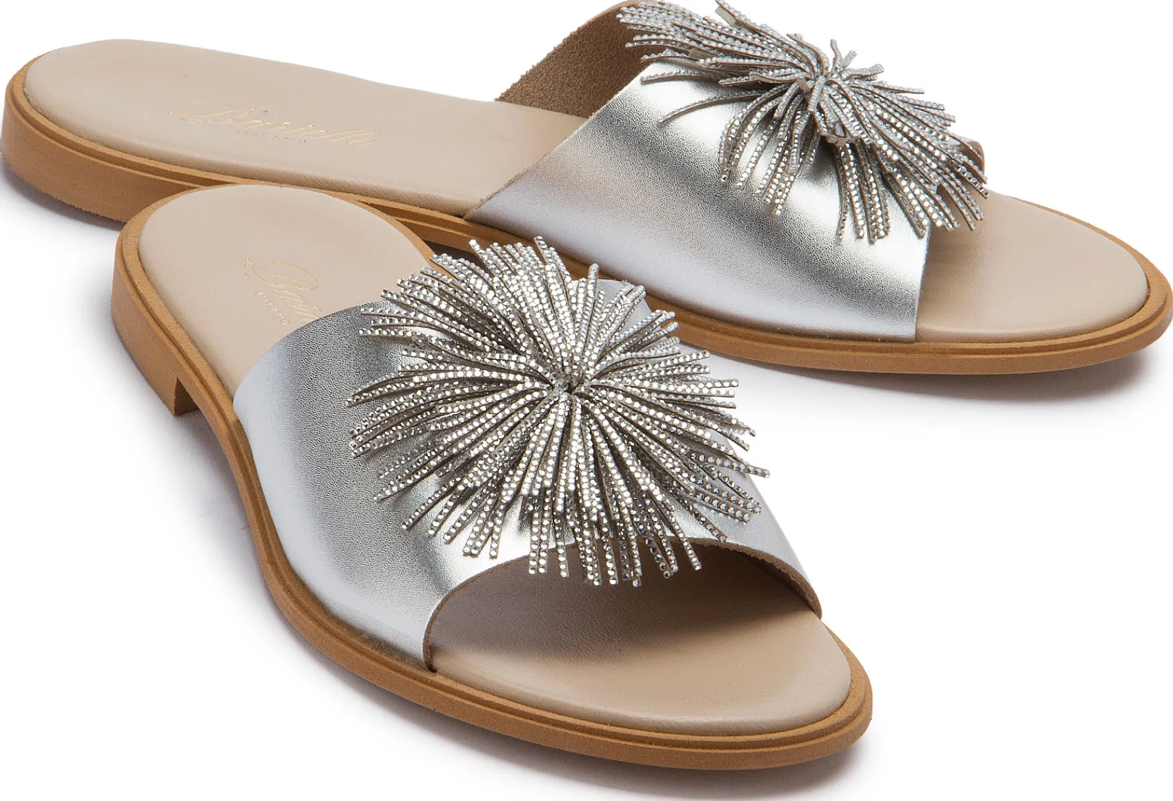 Sandalen|Pantoletten|Horsch Schuhe Pantolette in Übergrößen Silber