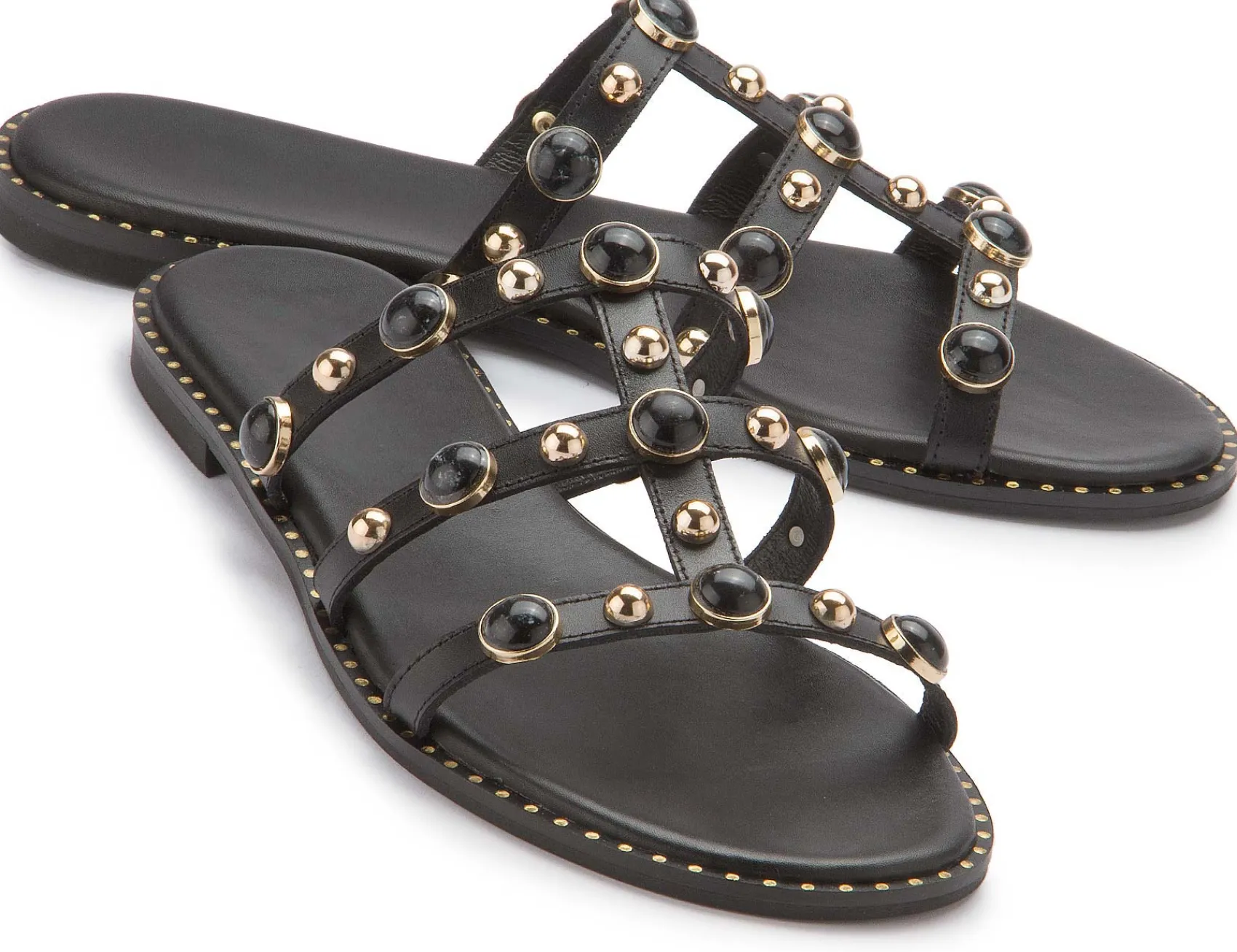 Sandalen|Pantoletten|Kotris Pantolette in Übergrößen Schwarz