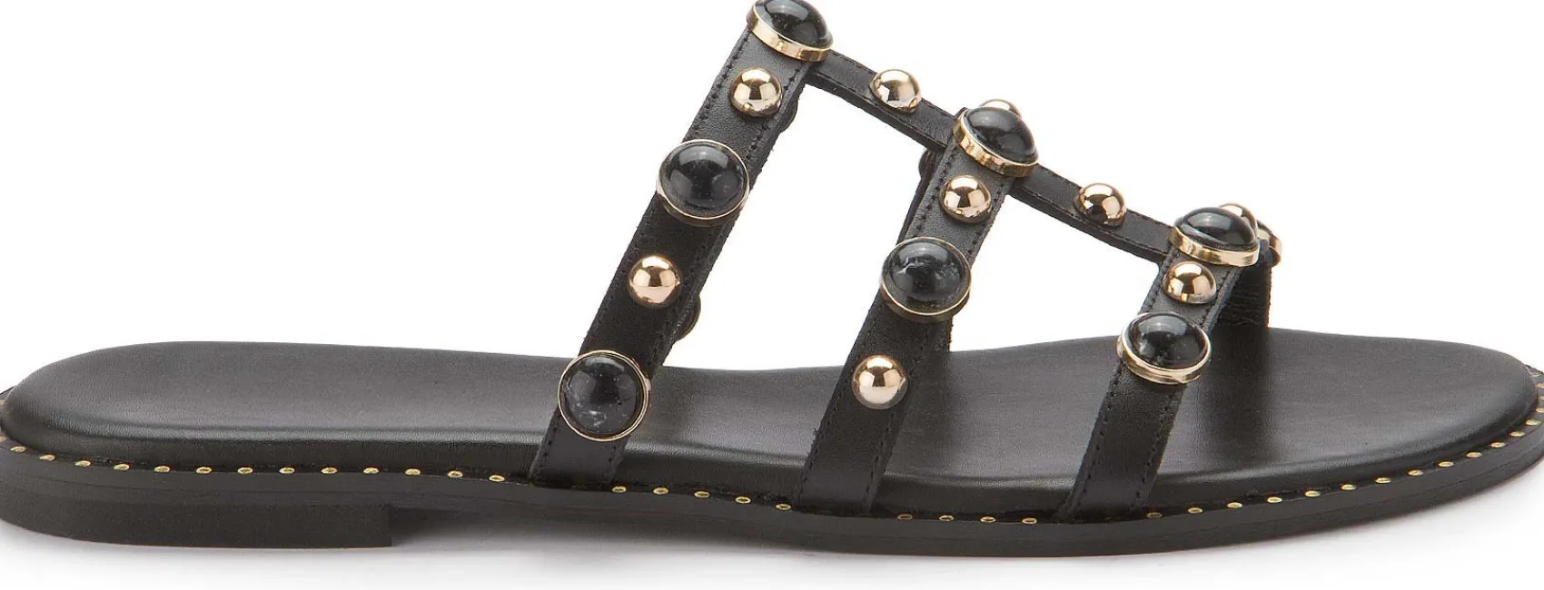 Sandalen|Pantoletten|Kotris Pantolette in Übergrößen Schwarz