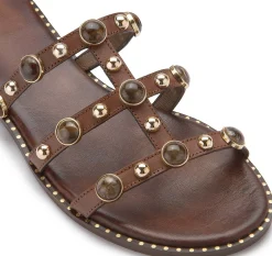 Sandalen|Pantoletten|Kotris Pantolette in Übergrößen Braun