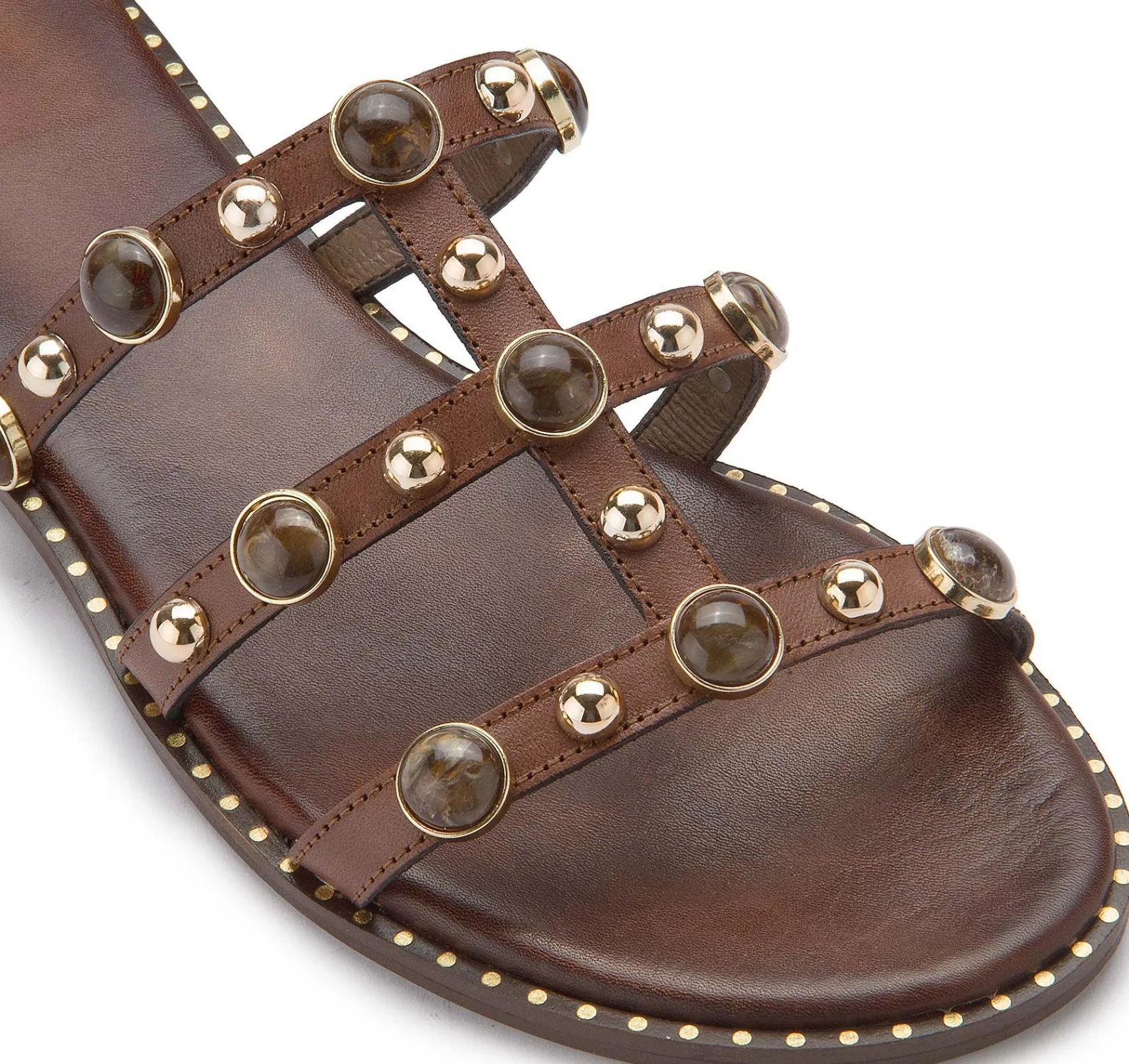 Sandalen|Pantoletten|Kotris Pantolette in Übergrößen Braun