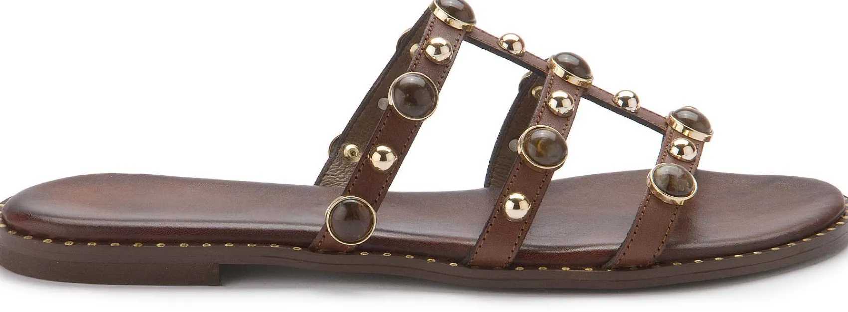 Sandalen|Pantoletten|Kotris Pantolette in Übergrößen Braun