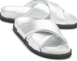 Sandalen|Pantoletten|Horsch Schuhe Pantolette in Übergrößen Silber