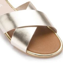 Sandalen|Pantoletten|Horsch Schuhe Pantolette in Übergrößen Silber/Gold