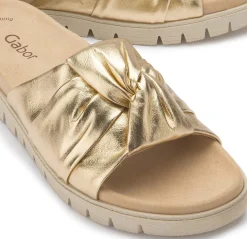Sandalen|Pantoletten|Gabor Pantolette in Übergrößen Gold