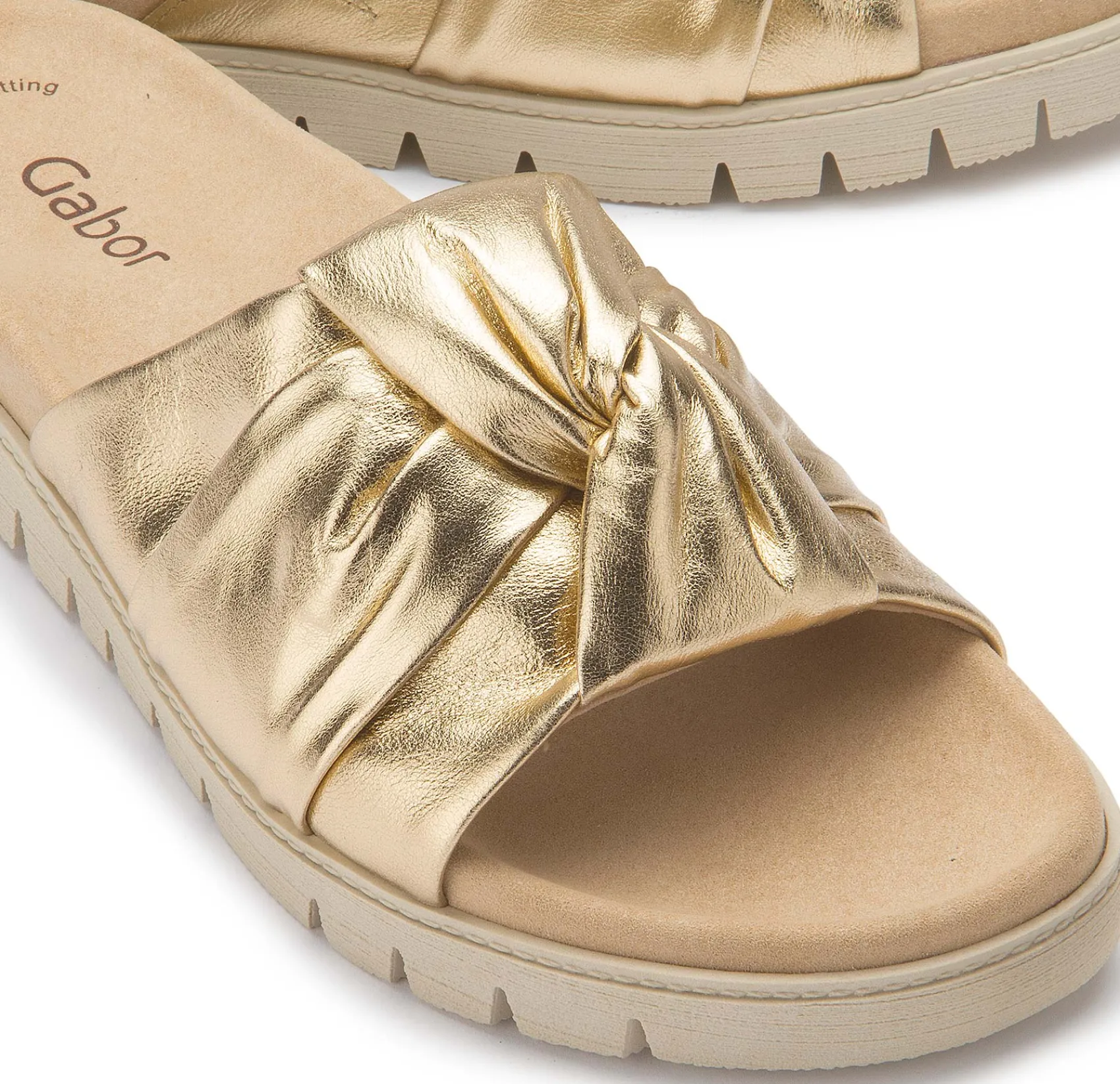 Sandalen|Pantoletten|Gabor Pantolette in Übergrößen Gold