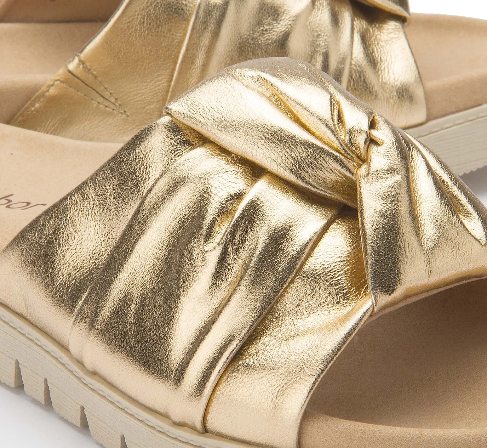 Sandalen|Pantoletten|Gabor Pantolette in Übergrößen Gold