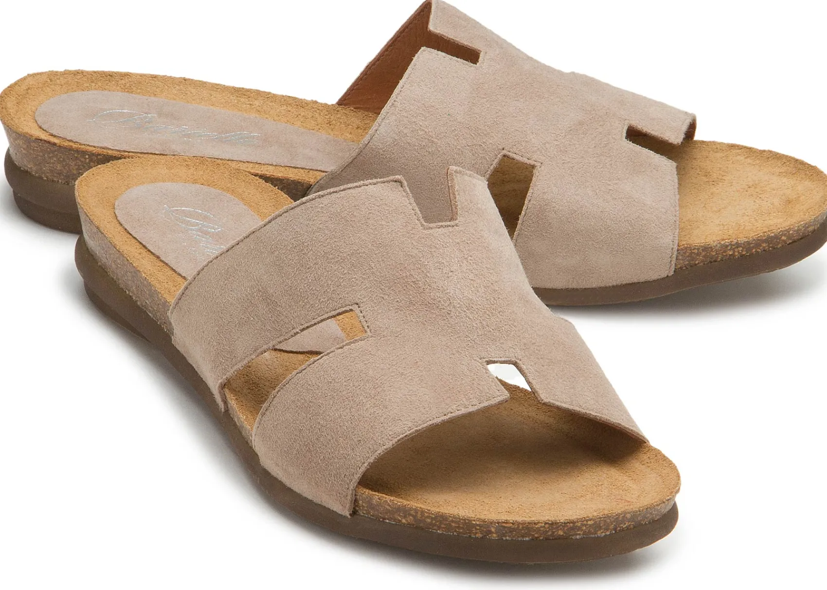 Sandalen|Pantoletten|Horsch Schuhe Pantolette in Übergrößen Beige