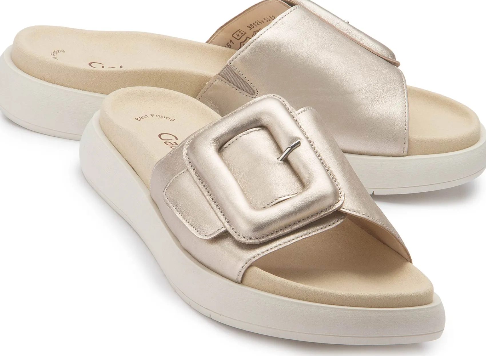 Sandalen|Pantoletten|Gabor Pantolette in Übergrößen Gold