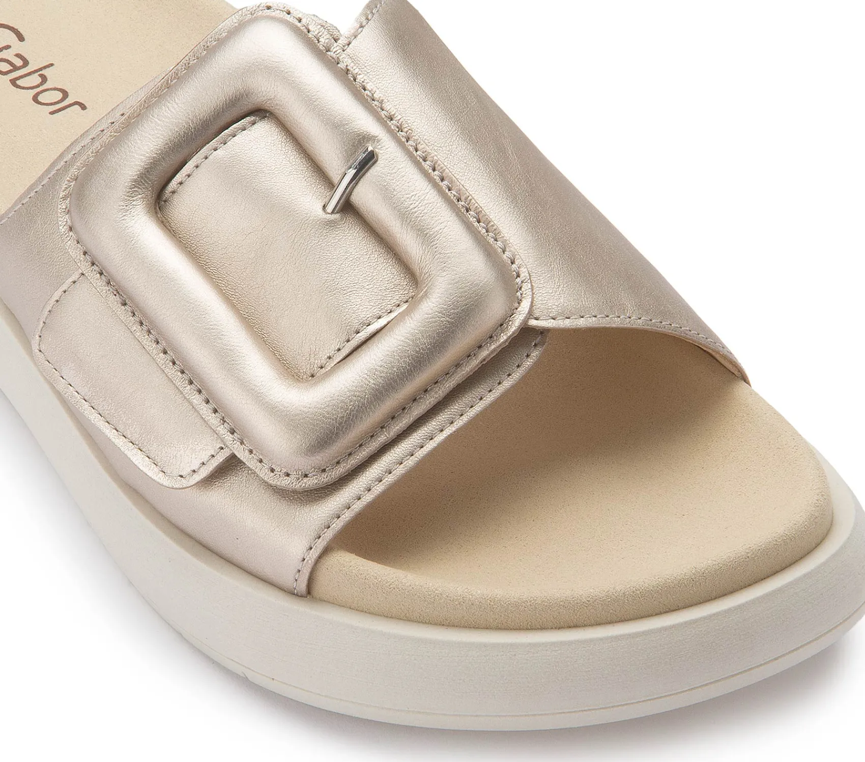 Sandalen|Pantoletten|Gabor Pantolette in Übergrößen Gold