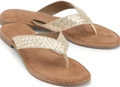 Sandalen|Pantoletten|Horsch Schuhe Pantolette in Übergrößen Gold