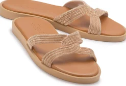Sandalen|Pantoletten|Horsch Schuhe Pantolette in Übergrößen Gold