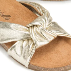 Sandalen|Pantoletten|Horsch Schuhe Pantolette in Übergrößen Gold