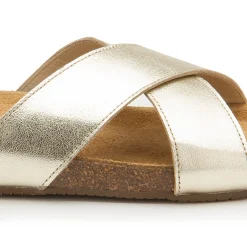Sandalen|Pantoletten|Horsch Schuhe Pantolette in Übergrößen Gold