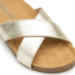 Sandalen|Pantoletten|Horsch Schuhe Pantolette in Übergrößen Gold