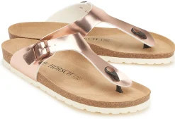 Zehentrenner|Sandalen|Horsch Schuhe Pantolette in Übergrößen Gold