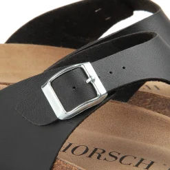 Zehentrenner|Sandalen|Horsch Schuhe Pantolette in Übergrößen Schwarz